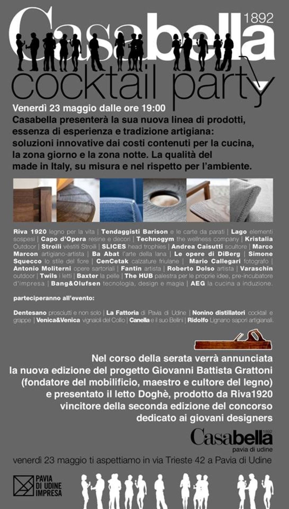 Casabella COCKTAIL PARTY - Presentazione nuova edizione Progetto Giovanni Battista Grattoni