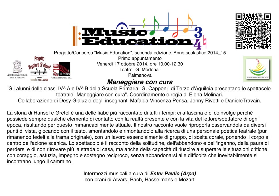 Progetto/Concorso "Musci Education". Seconda edizione, anno 2014_15