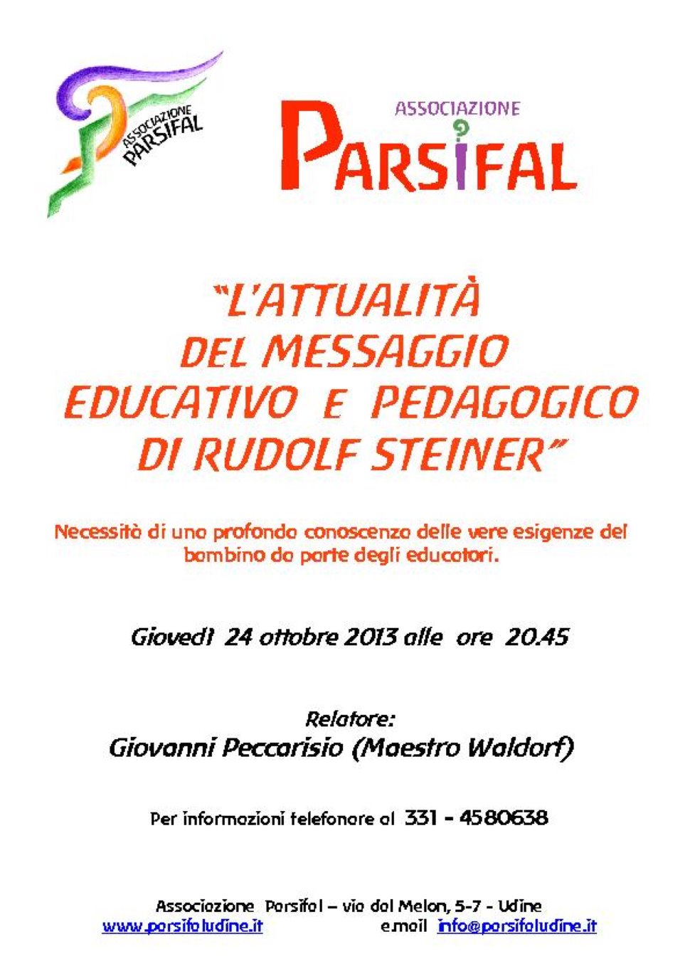 L'attualità del messaggio educativo e pedagogico di Rudolf Steiner