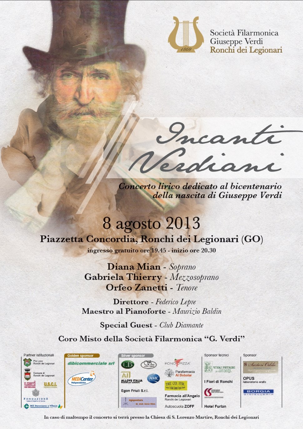 Concerto lirico "Incanti Verdiani" 8 agosto Ronchi dei Leg.(GO)