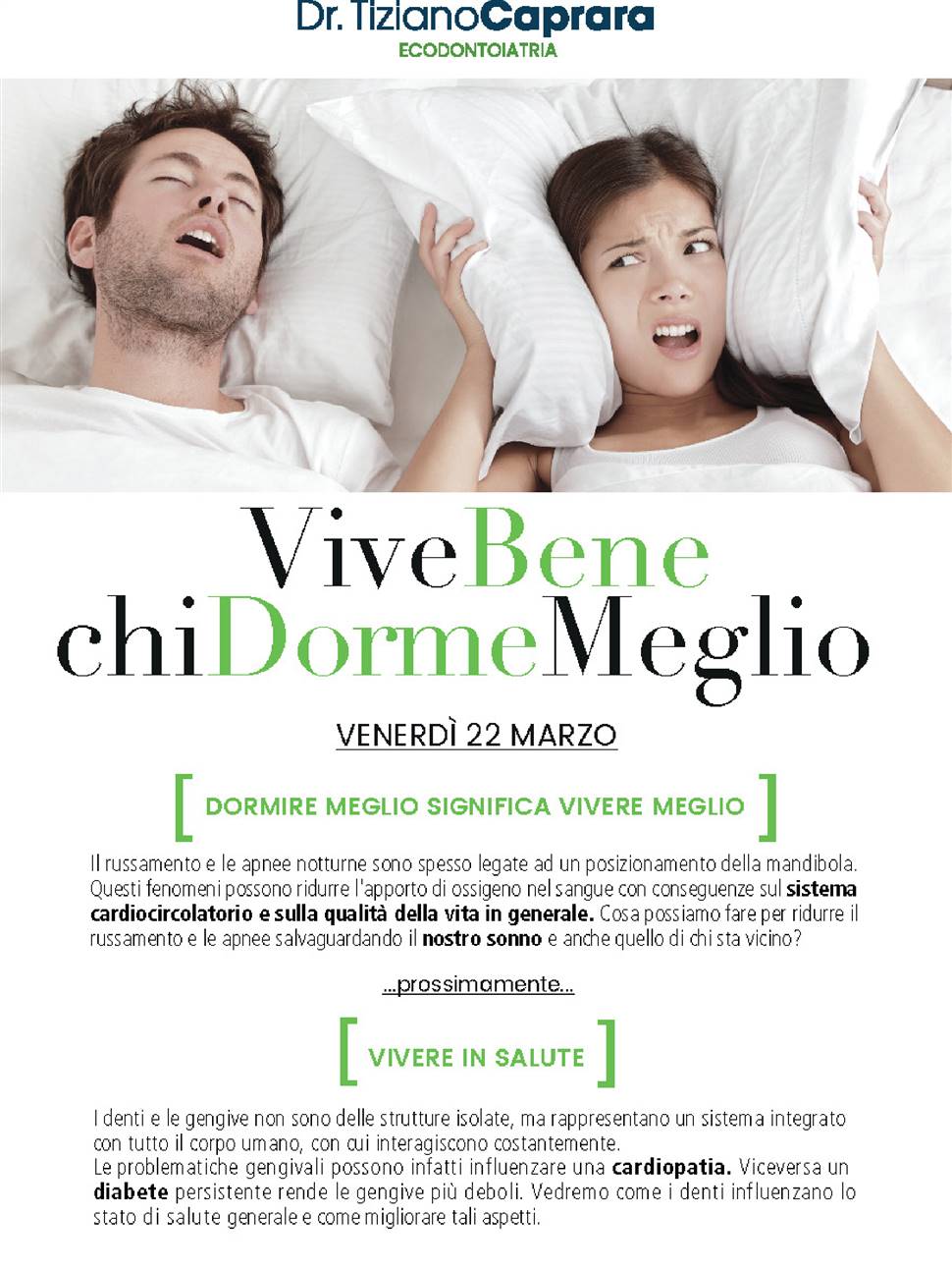20km Info Il Dr Caprara E Il Dr Vassallo Parleranno Di Sonno