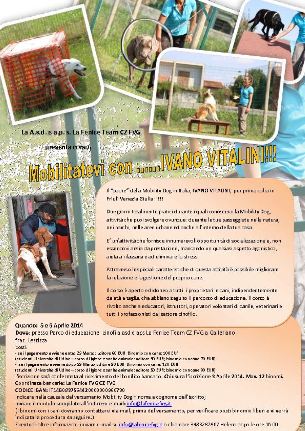 Evento cinofilo - "Mobilitatevi.....con Ivano Vitalini!"
