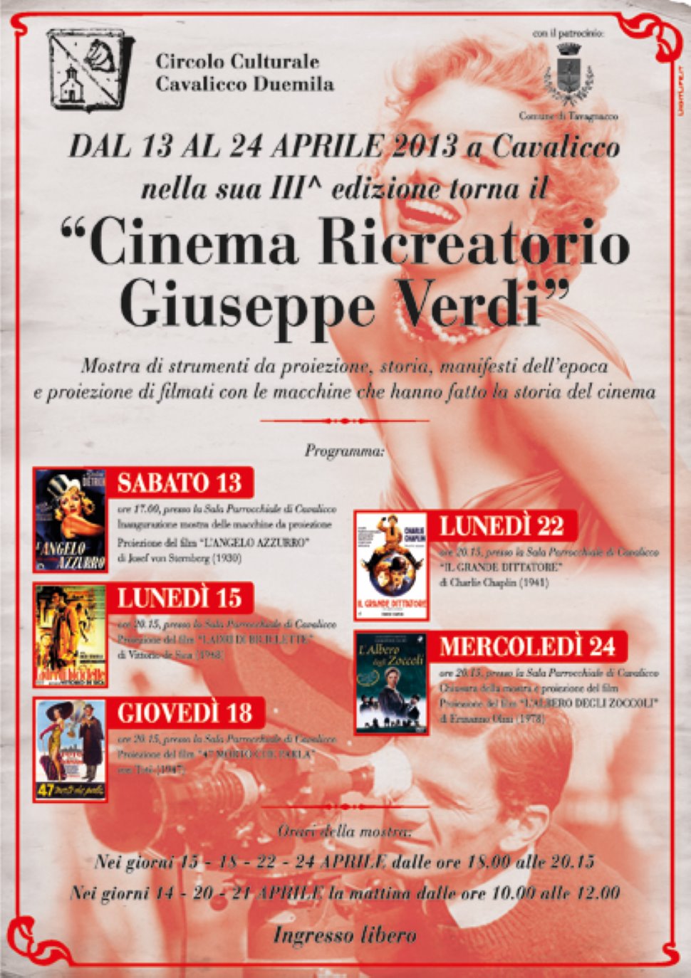 III° edizione "CINEMA RICREATORIO Giuseppe Verdi"