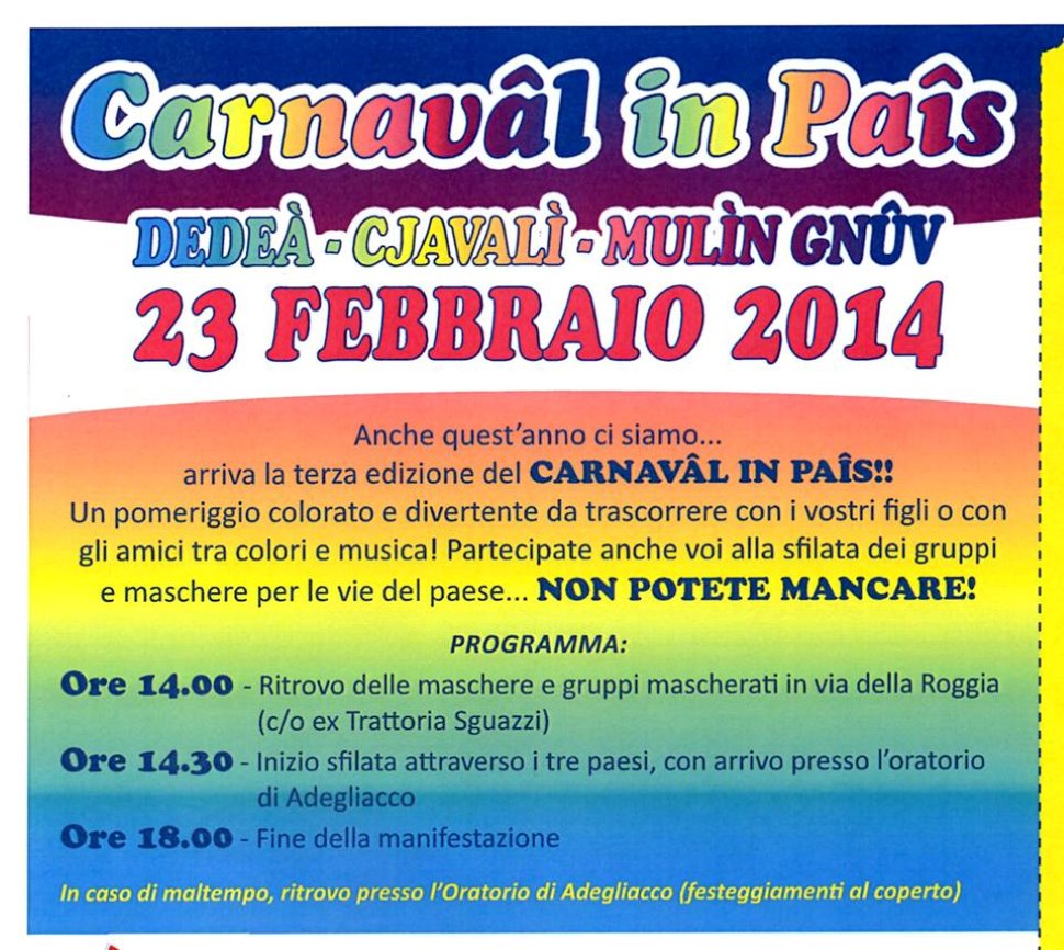 CARNAVAL IN PAIS - 23 febbraio 2014
